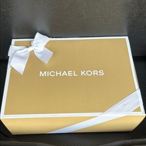 Michael Kors Gold Gift Box with bow and tissue